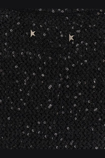 Golden goose women’s melyssa sleeveless sweater black with black sequined fabric and two small silver star embellishments