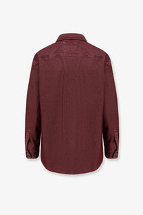 A maroon denim shirt with classic collar and buttoned cuffs in golden goose women’s patty cotton shirt blue product