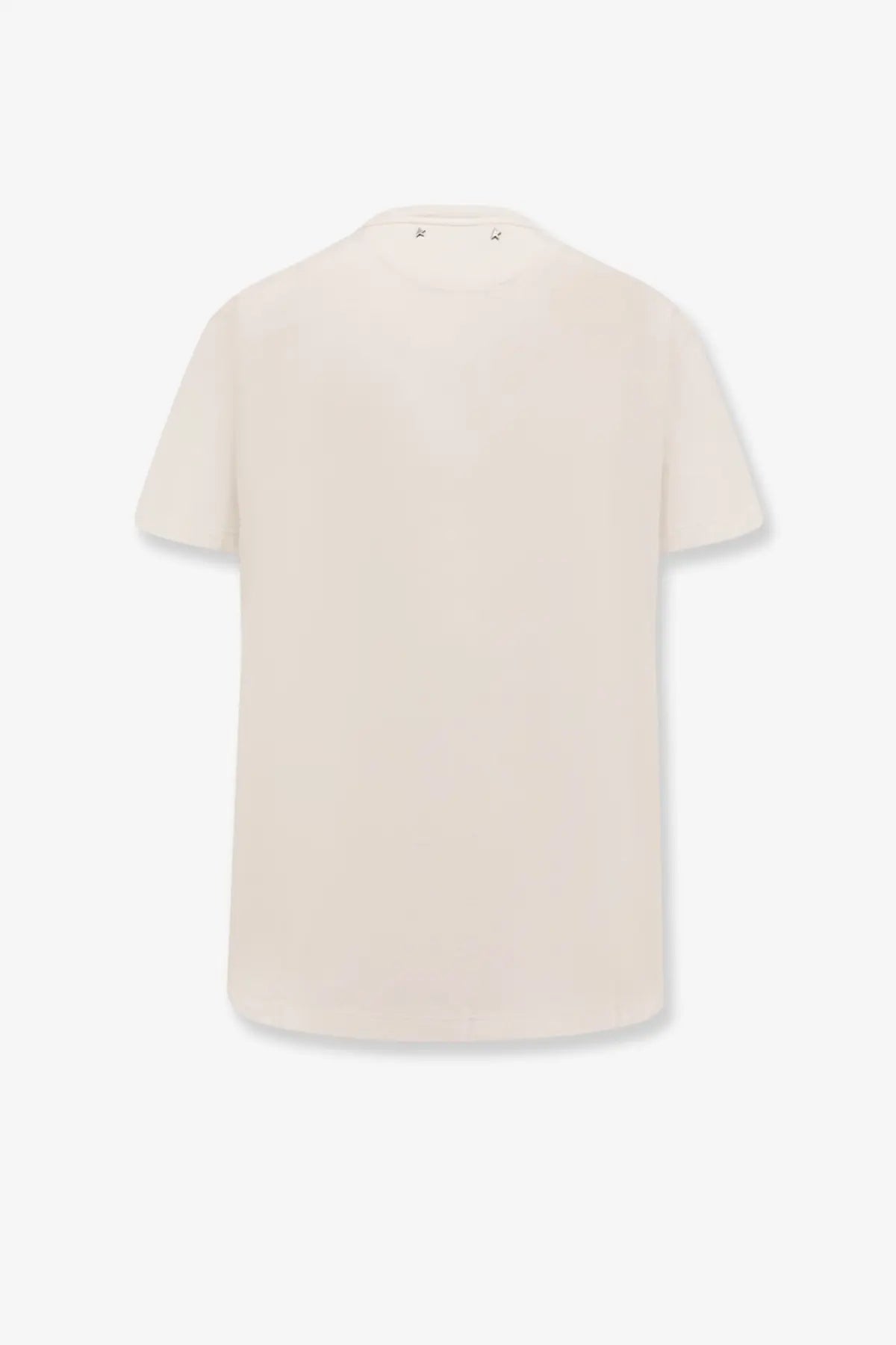 Golden Goose women’s regular cotton shirt white cream-colored short-sleeved with soft smooth fabric and subtle neckline stitching