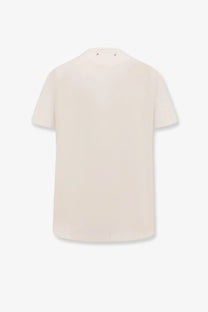 Golden Goose women’s regular cotton shirt white cream-colored short-sleeved with soft smooth fabric and subtle neckline stitching