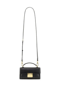 Golden Goose women’s small Venice bag black leather crossbody with gold-tone rectangular clasp and adjustable strap