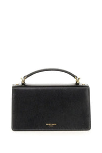 Black leather Golden Goose women’s small Venice bag with gold-tone hardware and minimalist design featuring branding