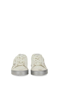 Golden Goose women’s Stardan sneaker white leather with silver metallic soles and subtle side branding