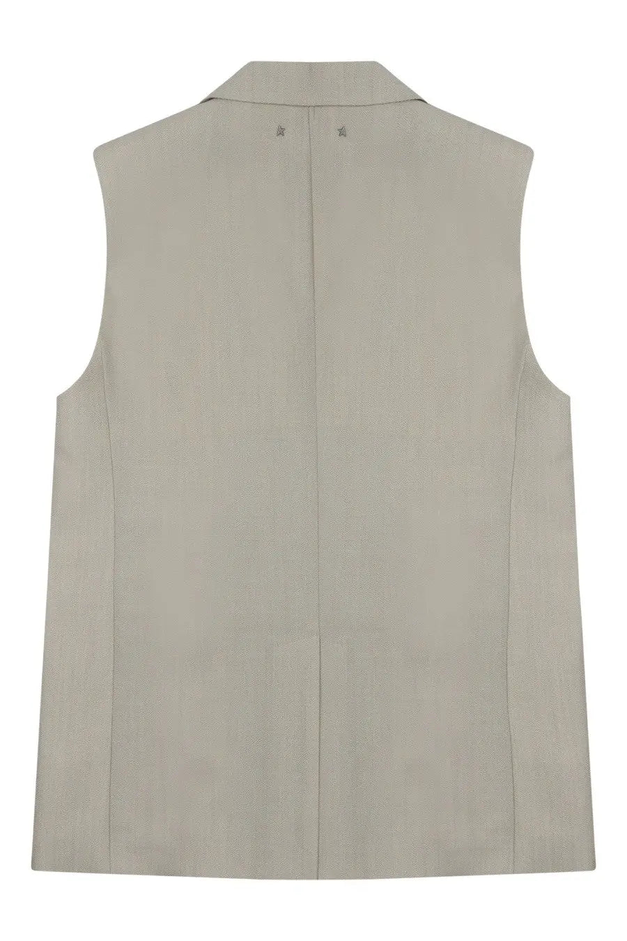 Golden Goose women’s wool vest beige sleeveless blazer with structured collar and subtle stitching details