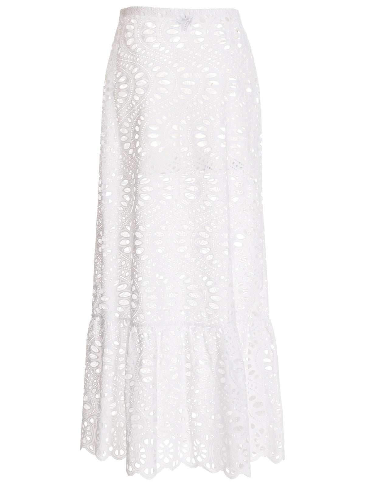 Giambattista Valli Gonna Lunga Macramè White