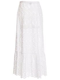 Giambattista Valli Gonna Lunga Macramè White