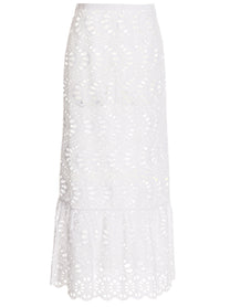 Giambattista Valli Gonna Lunga Macramè White