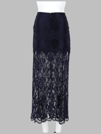 Rabanne Women's Gonna Midi in Pizzo Jersey Blue