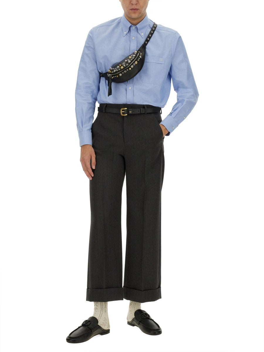 Valentino Men's Grain DE Poudre Pants Grey