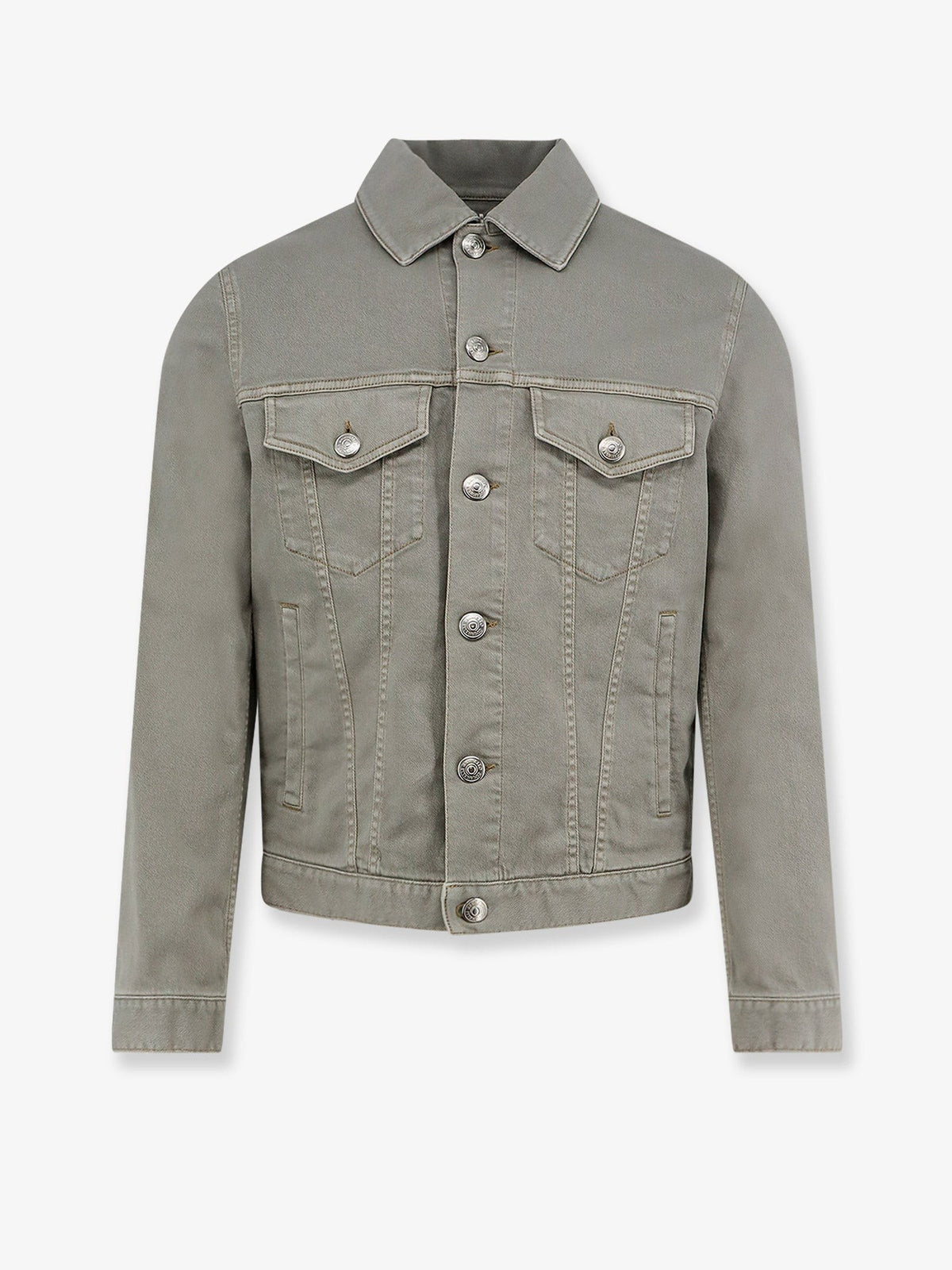 Brunello Cucinelli Men's Grey Denim Jacket Brown