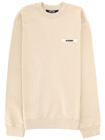 JACQUEMUS Men's Grosgrain Sweatshirt Beige