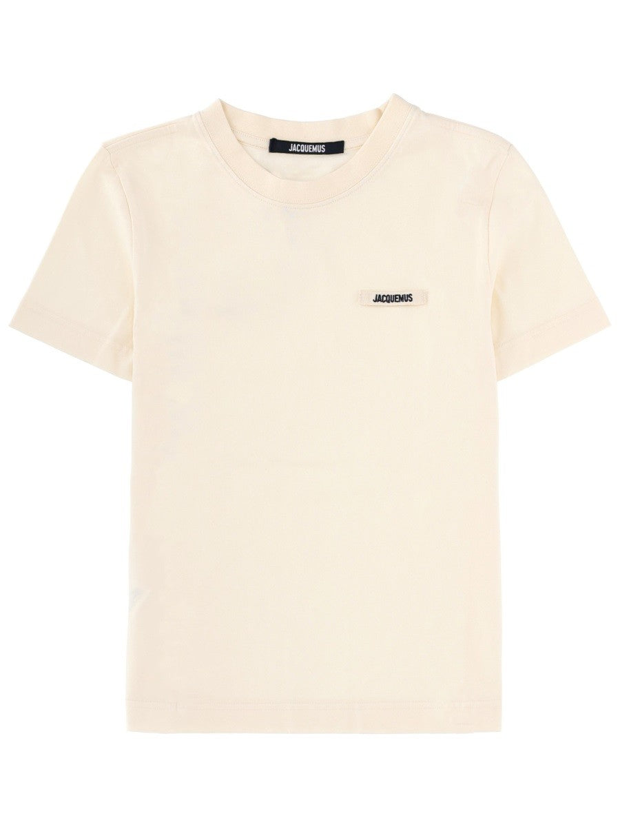 JACQUEMUS Women's Grosgrain Short Sleeve Shirt Beige