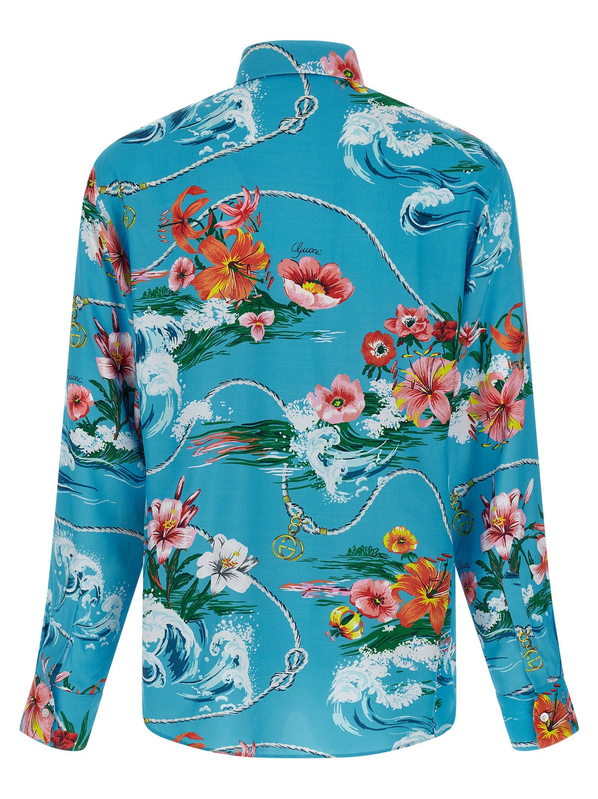 Gucci Gucci Floral Print Shirt Blue