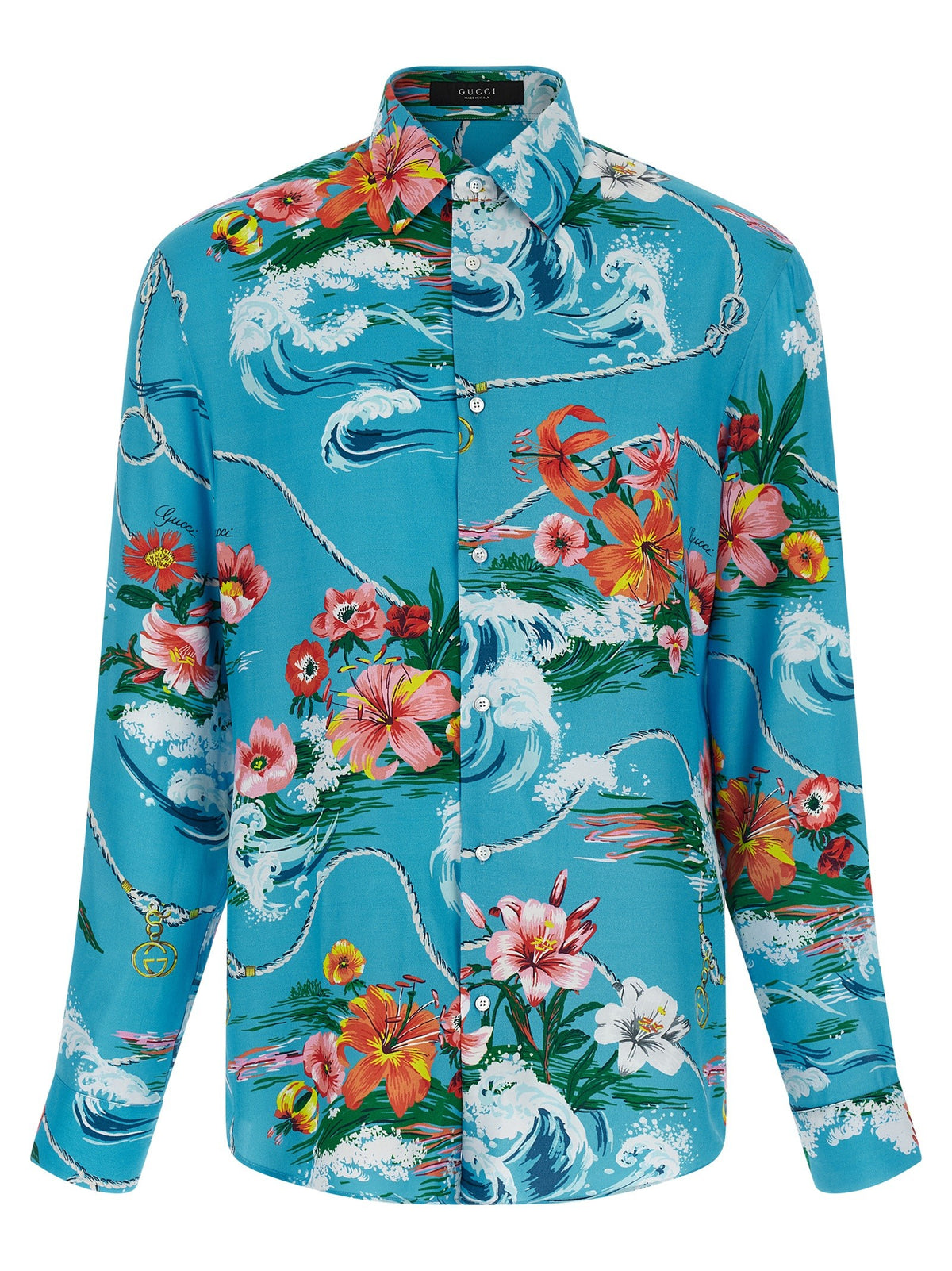 Gucci Gucci Floral Print Shirt Blue