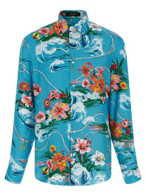 Gucci Gucci Floral Print Shirt Blue