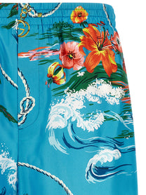 Gucci Gucci Floral Print Shorts Blue