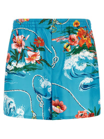 Gucci Gucci Floral Print Shorts Blue