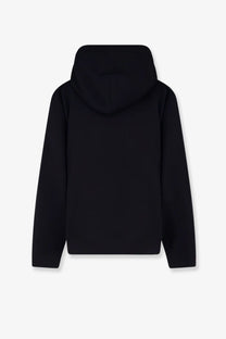 Gucci men’s black cotton sweatshirt with a smooth solid fabric finish and hooded design