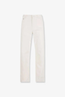 Gucci men’s white denim trousers with a clean straight-leg cut and classic five-pocket design