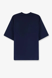 Navy blue oversized Gucci men’s cotton t-shirt with short sleeves and crew neck in a casual style