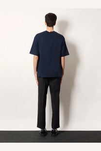 Gucci men’s navy blue cotton t-shirt with short sleeves crew neckline and relaxed fit