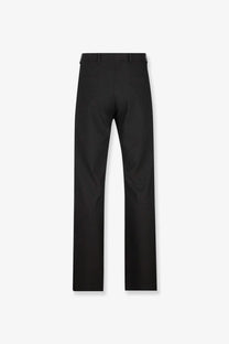 Gucci men’s black GG wool blend tailored trousers with a sleek straight-leg cut and subtle stitching details