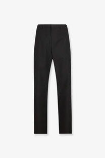 Gucci men’s GG wool blend black tailored trousers with sleek straight-leg cut and subtle front creasing