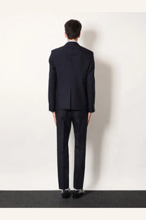 Gucci men’s grey pinstripe wool single breasted blazer with tailored fit and classic lapel design