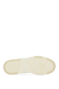 Cream-colored rubber sole with embossed interlocking cc logo on gucci men’s re web sneaker white back side