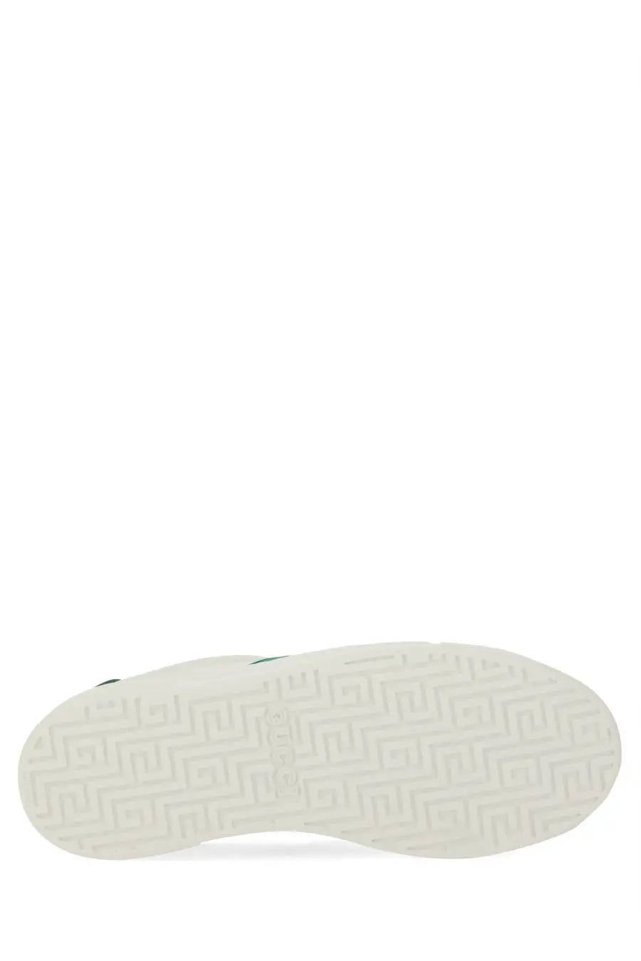 Gucci men’s sneaker ace white with a white rubber sole featuring a geometric tread pattern