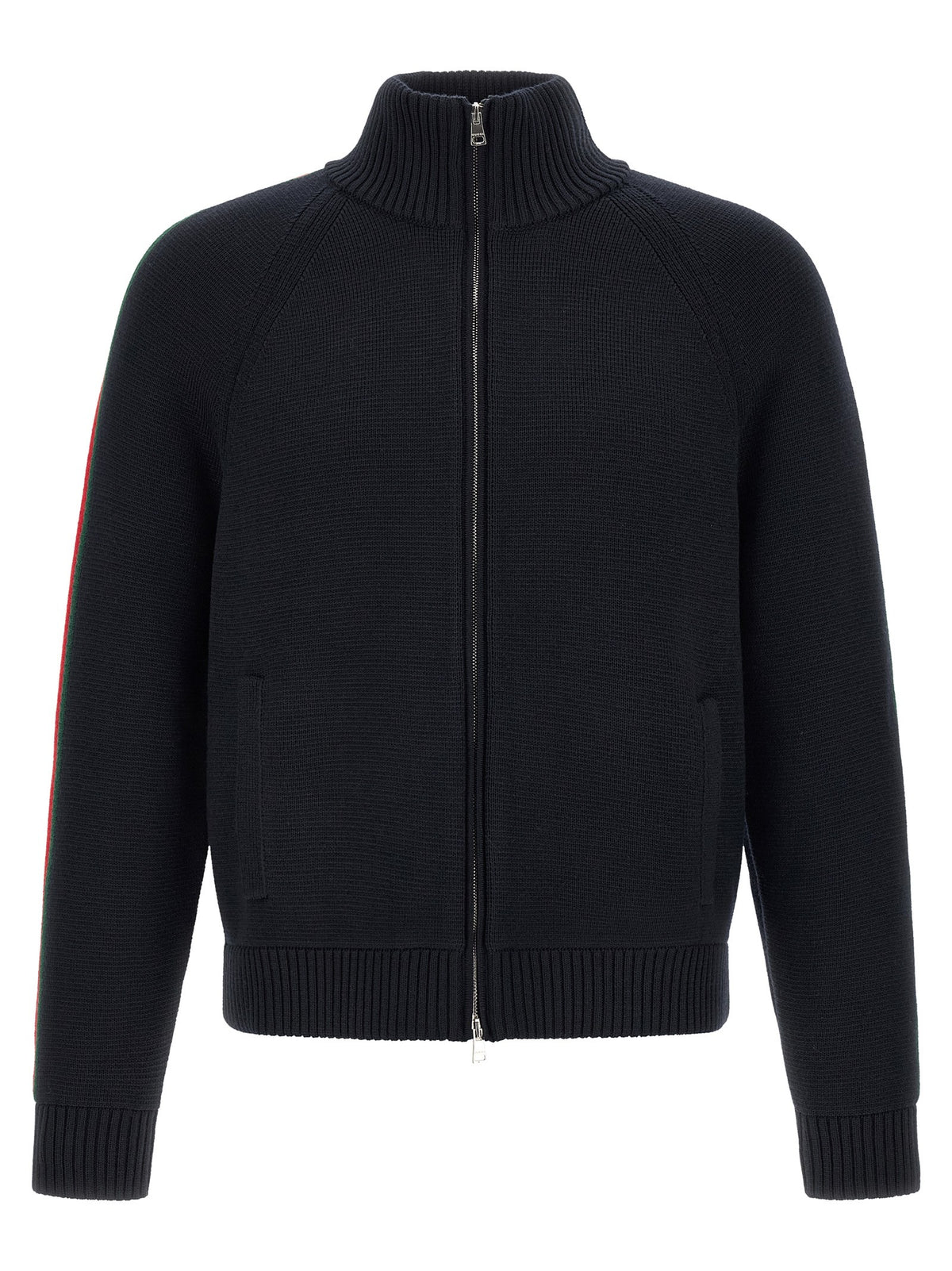 Gucci Gucci Web Ribbon Knitted Jacket Blue