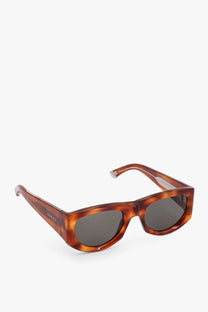 Gucci women’s acetate sunglasses in tortoiseshell brown with dark gray lenses for stylish sun protection