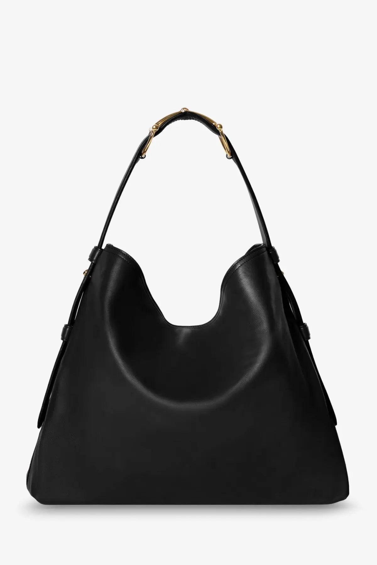 Black leather Gucci Beatrix large hobo bag with gold-tone hardware and spacious shoulder design for women
