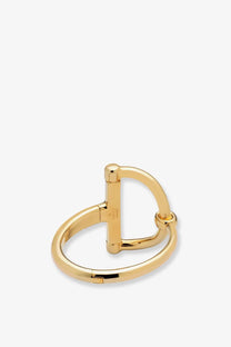 Gucci women’s gold bracelet d-shaped bangle with sleek minimalist design and polished metallic finish