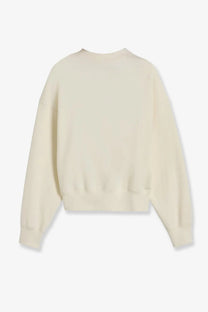 Gucci women’s cream oversized crewneck sweatshirt in brushed cotton jersey with relaxed fit and ribbed cuffs