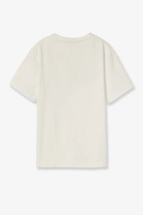 Gucci women’s cream-colored short-sleeved cotton t-shirt with a simple round neckline in cotton jersey material