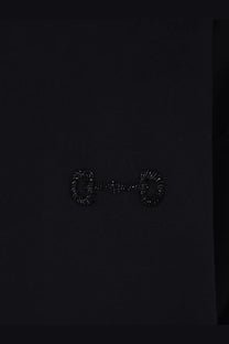 Black beaded horsebit clasp detail on gucci womens black cotton sweatshirt back side