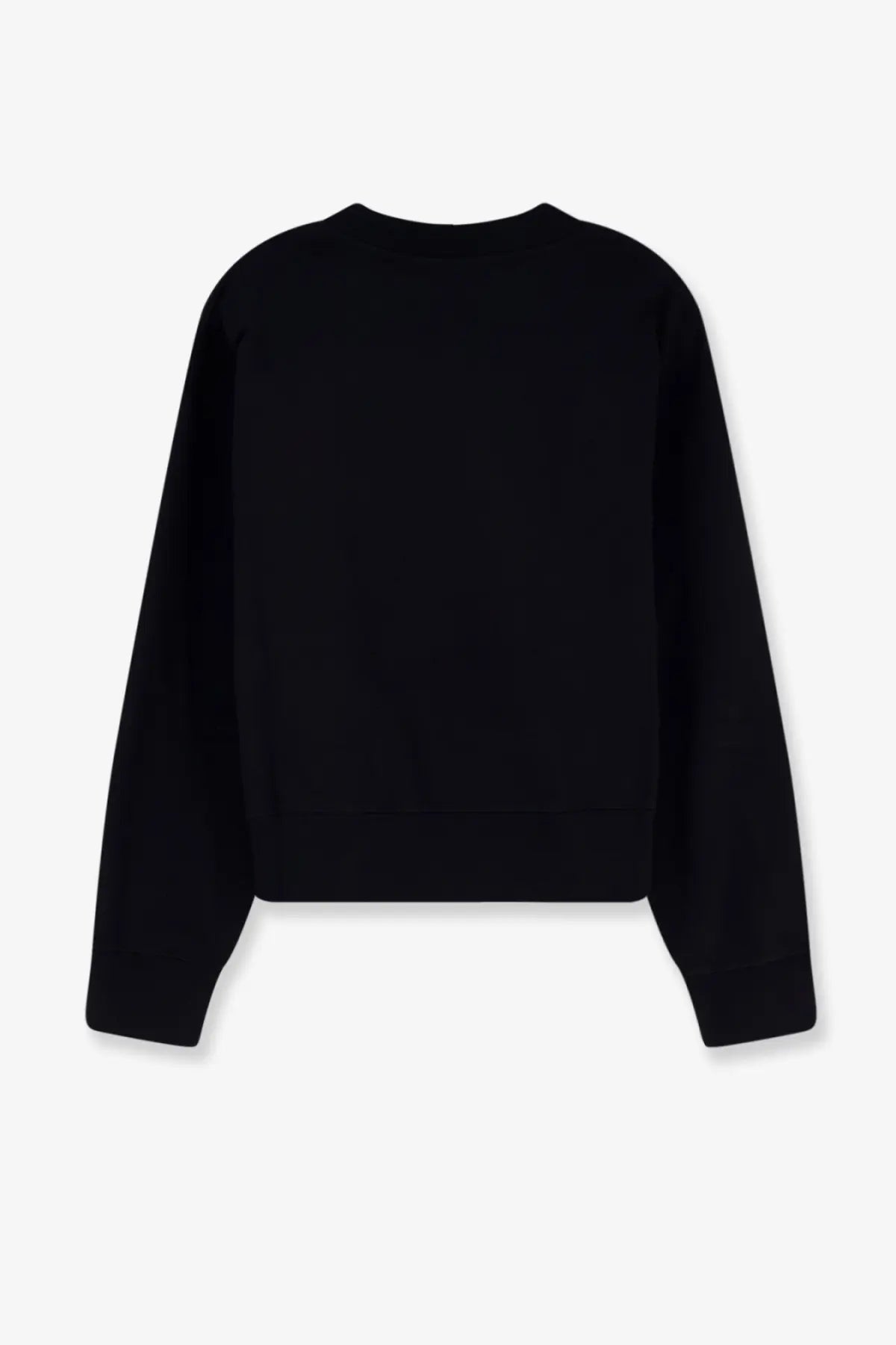 Gucci women’s black cotton cropped sweatshirt with long sleeves and crew neck front view
