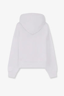 Gucci women’s white cotton sweatshirt with a hood and soft minimalist design