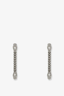 Silver snake-shaped drop earrings with diamond detailing from gucci women’s dionysus crystal collection