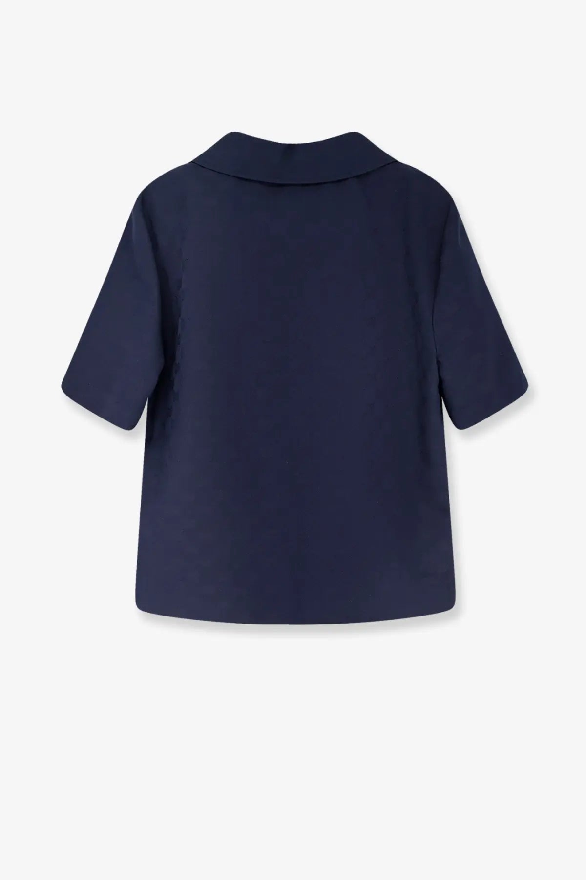 Navy blue short-sleeved fabric polo shirt with classic collar by Gucci womens tide collection