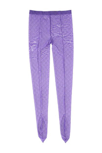 Gucci women’s fabric tights purple with a subtle textured weave and elastic waistband in purple patterned trousers style