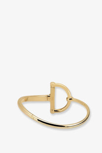 Gucci women’s gold half horsebit choker bangle bracelet with sleek polished finish and minimalist design