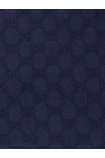 Dark blue fabric with subtle geometric pattern on gucci women’s one piece swimwear white front side