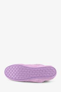 Purple suede sneaker with textured rubber sole featuring repeating logo patterns from gucci womens collection