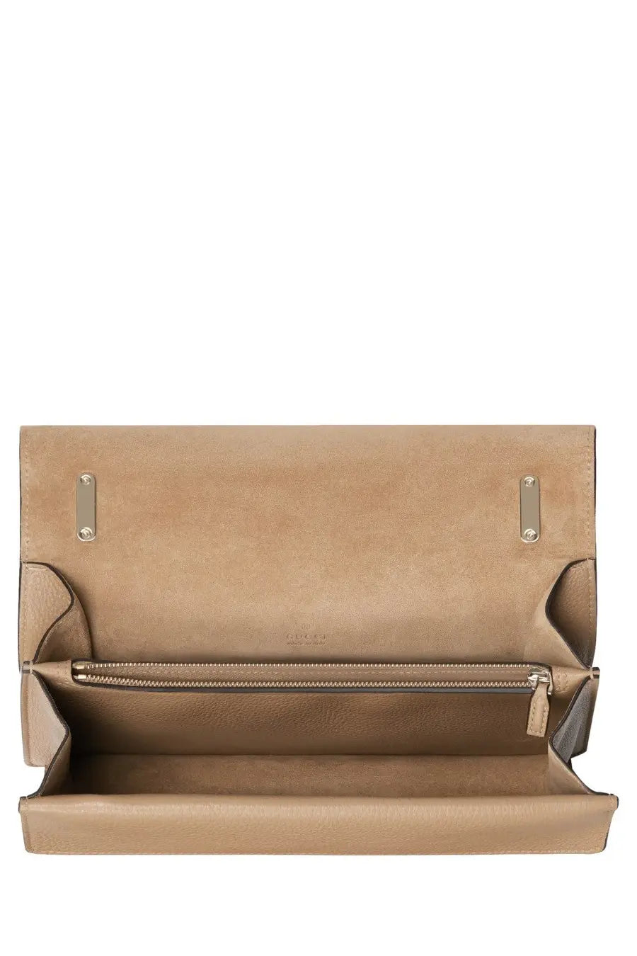 Gucci women’s shoulder bag dionysus medium beige suede clutch with silver hardware and central zipper compartment