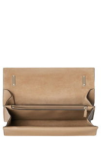 Gucci women’s shoulder bag dionysus medium beige suede clutch with silver hardware and central zipper compartment