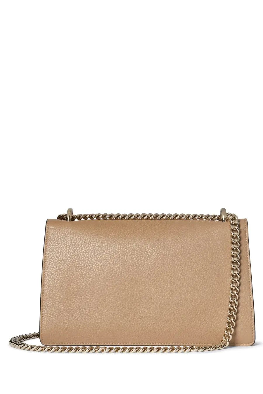 Beige textured leather gucci women’s dionysus medium crossbody bag with gold-tone chain strap