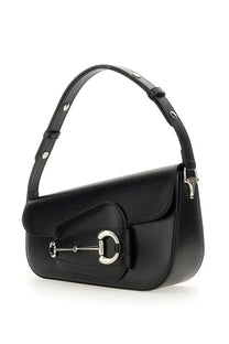Black leather gucci women’s small shoulder bag with silver horsebit metal hardware for stylish everyday use