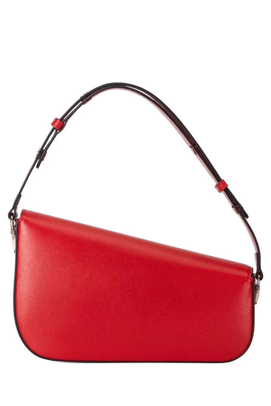 Gucci women’s red leather shoulder bag with black trim and red accent hardware small horsebit design